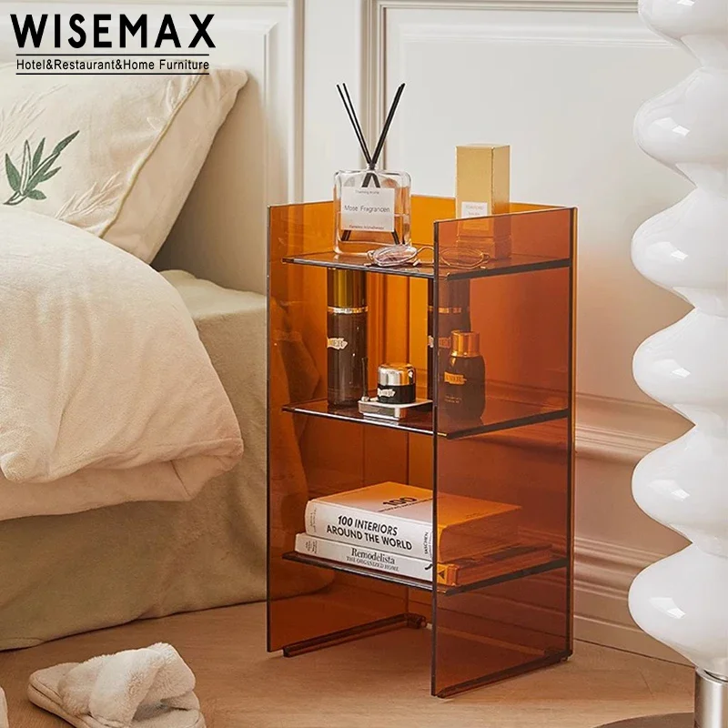 Modern Living Room Side Cabinet Plastic Sofa Side Table New Plastic Storage Rack for Home Villa