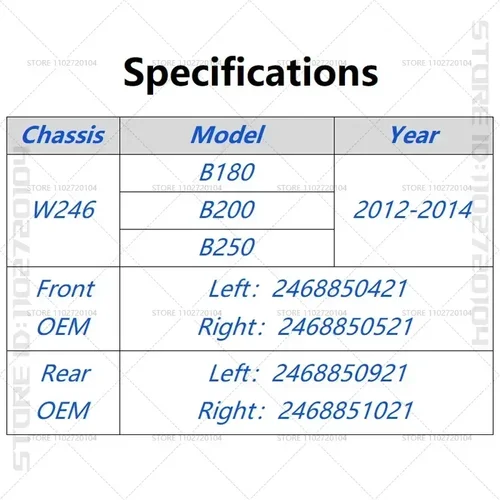 Imagen 2 del producto Para 2012-2014 W246 Mercedes Benz B180 B200 B250 tira embellecedora de moldura de parachoques 2468850421 2468850521 2468850921 2468851021
