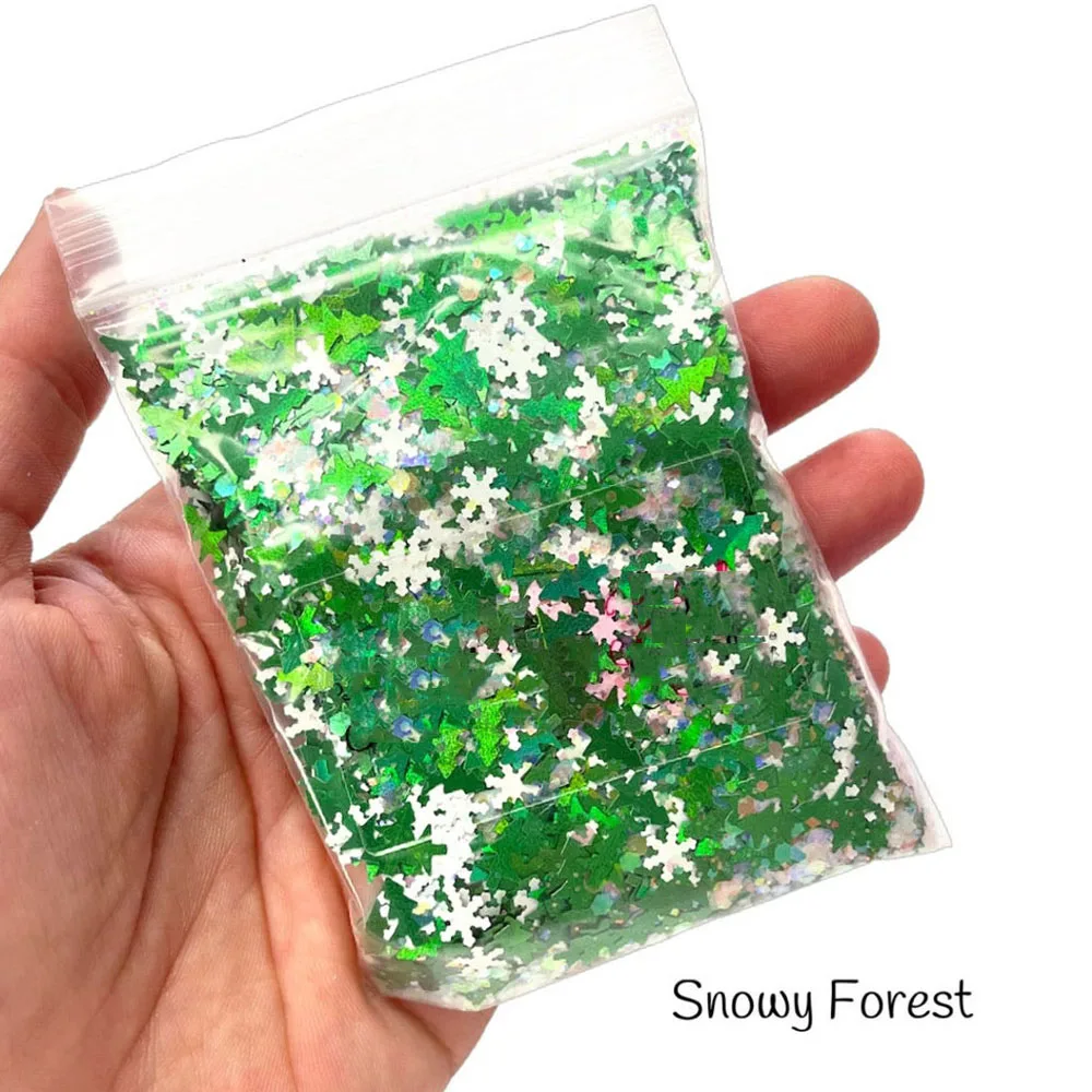 50 g/zak Kerst Nagel Pailletten Gemengde Sneeuwvlok Witte Stip Rode Kerstboom Pailletten Glitter DIY Manicure Paillette Accessoires *