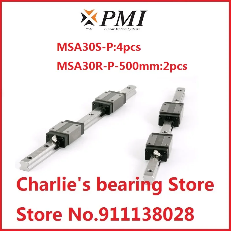 

100% brand new original genuine PMI brand linear guide 4pcs MSA30S-P block match with 2pcs 500mm length rail