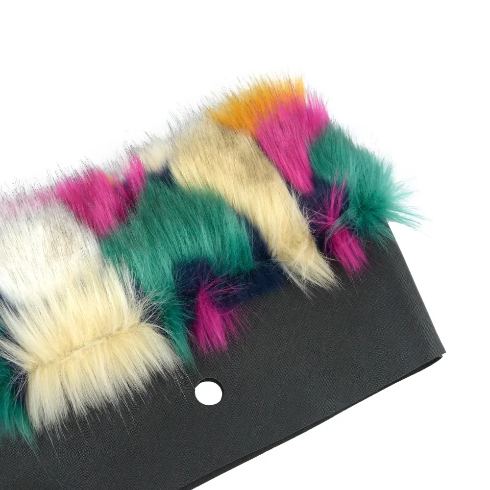 New Mixed Color Faux Fur Furry Plush Trim Fit for OBAG Thermal Decoration Classic Big Mini O Bag