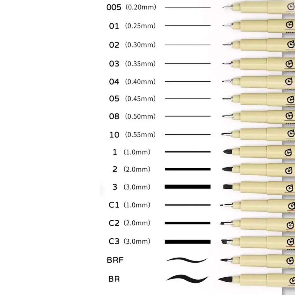 Pigment Ink Pens 12pcs Waterproof Micro Fineliner Art Pens Set with Smooth Nylon Tip for Artists Smudge-proof