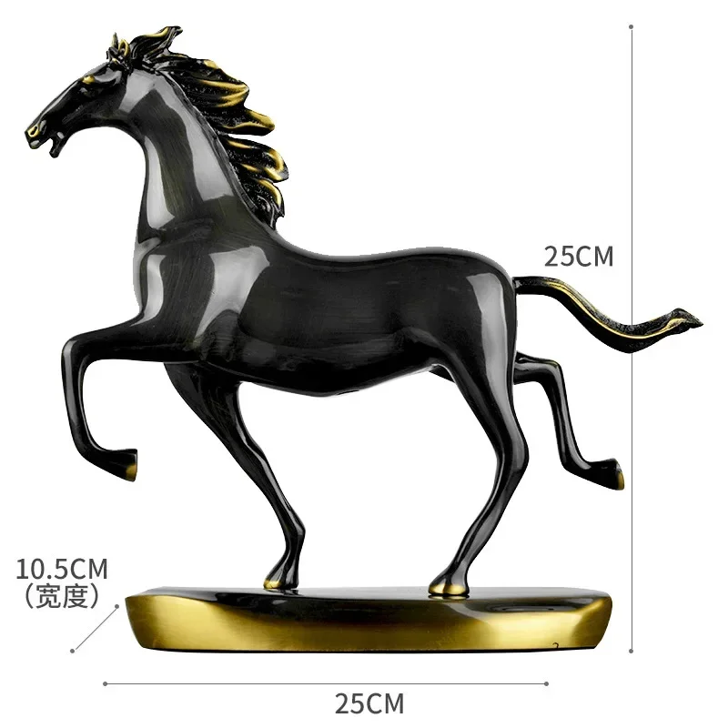 Brass horse ornament home decoration move new home ornament office desktop light luxury horse success brass ornament