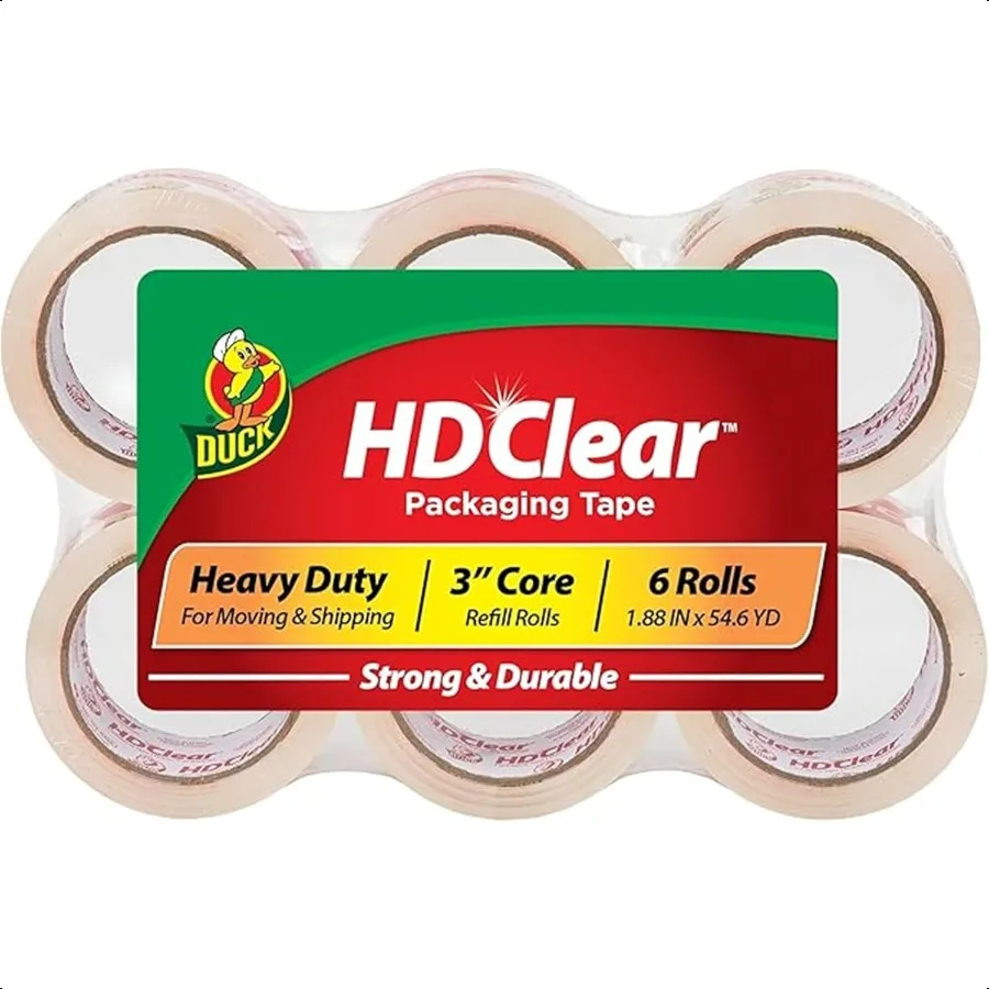 

Прозрачная упаковочная лента HD, заправки, 6 рулонов прочной сверхмощной упаковочной ленты для доставки и перемещения коробок и упаковки 1,88 дюйма. x