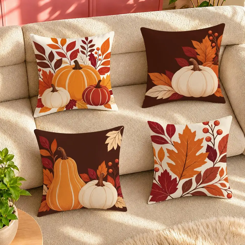 Autumn Pumpkin Hot Sale Cushion Cover Pillow Cover Decorative Throw Couch Home Decor for Living Room Sofa