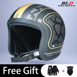 Fiberglas TT&COCASCOS Japan Technolog Motorradhelm Vintage Small Shell 3/4 Jet Scooter Casque Cascos DOT ECE-geprüft