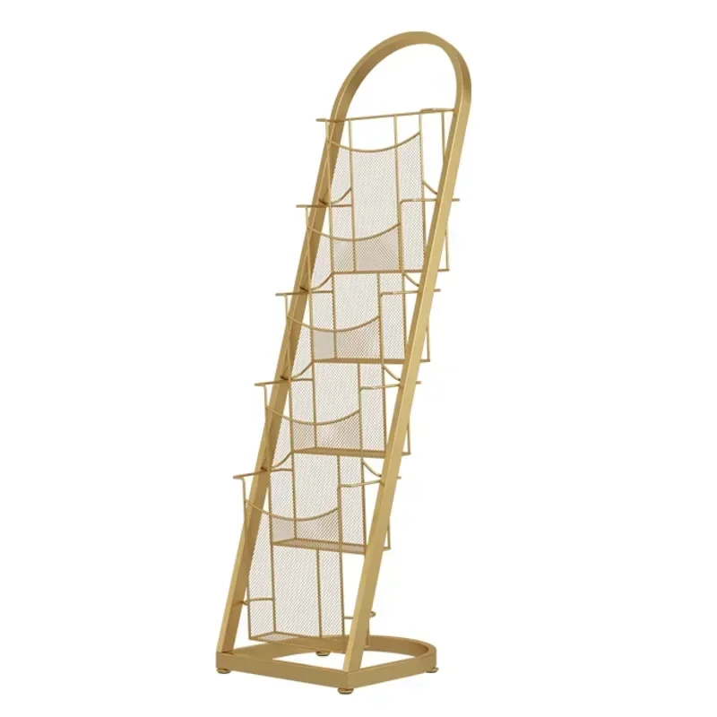 Light Luxury Large Capacity Magazine Rack Front Desk Publicity Material Display Office Floor Newspaper Stand