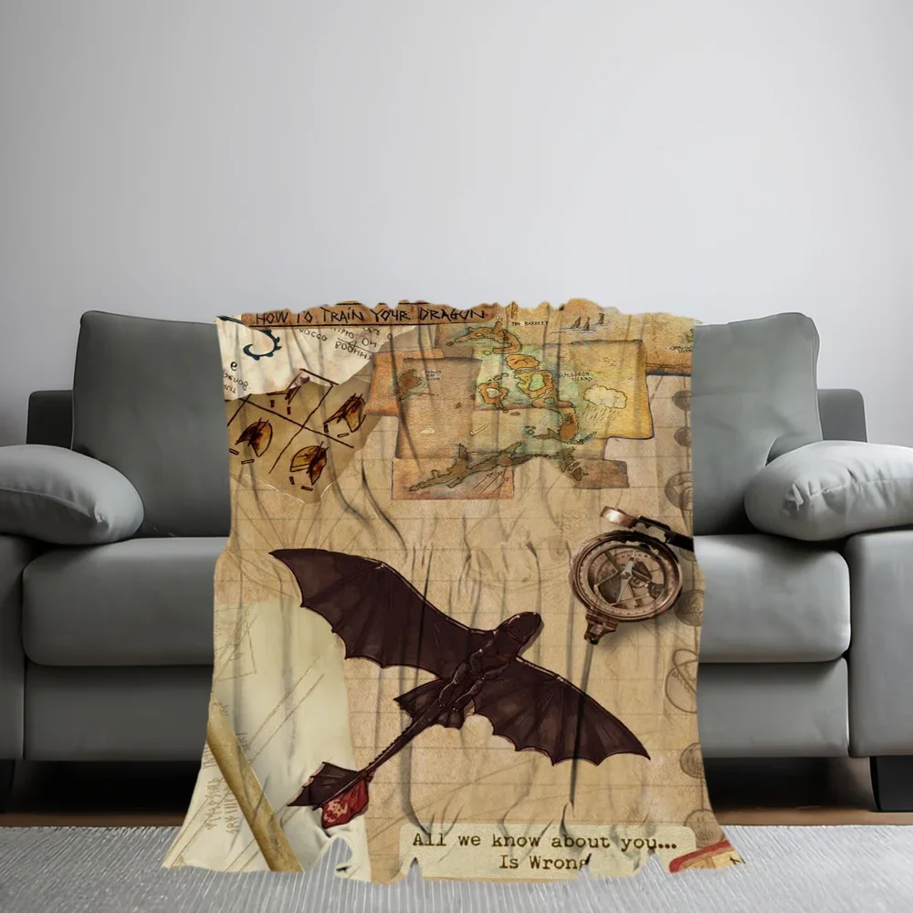 H-How To T-Train Y-Your D-Dragon Skicomfort دافئ ناعم للمنزل للأطفال بطانية غداء مناسبة لغرفة المعيشة والمكتب هدايا السفر اليومية