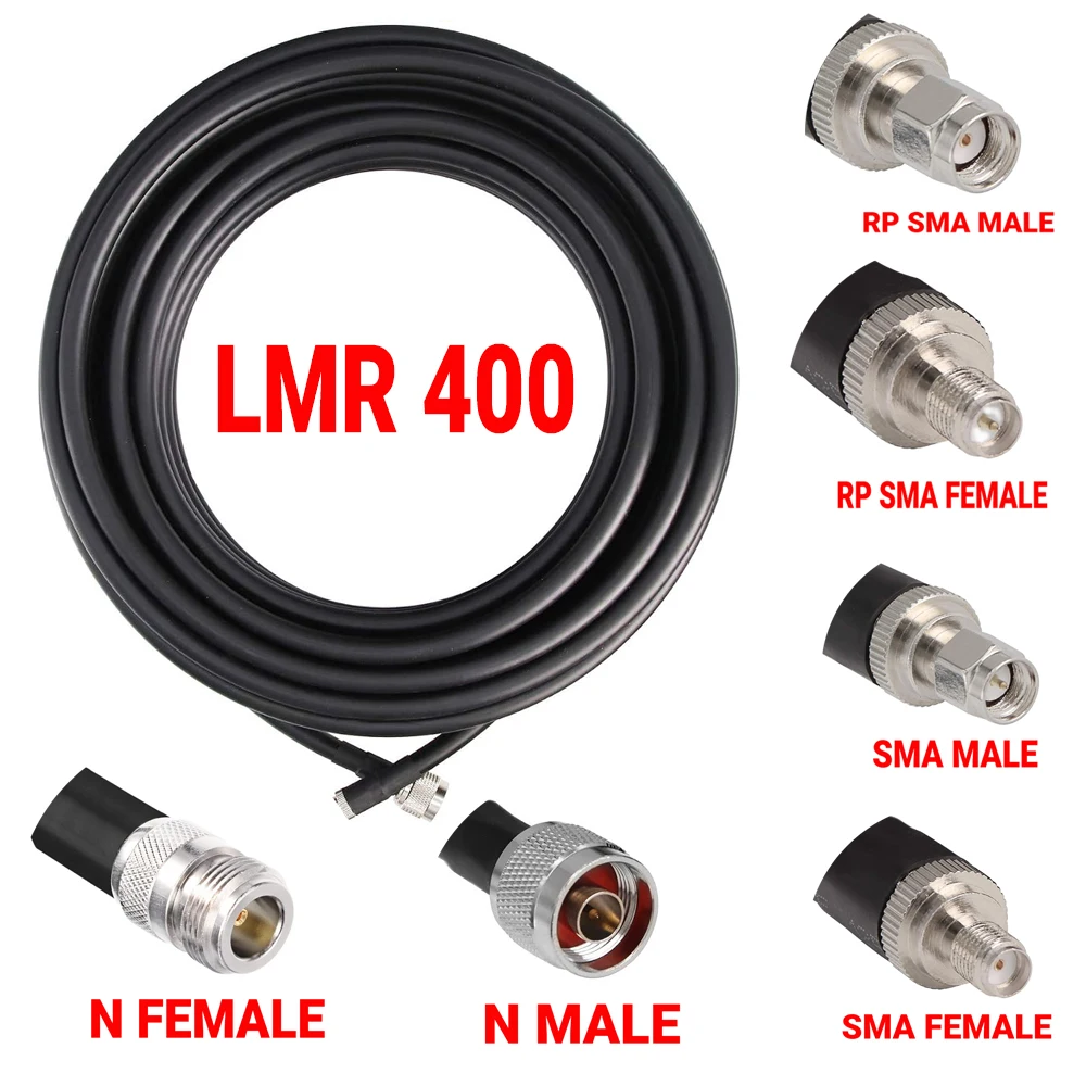 Coaxial LMR400 Cable N to N/ SMA/RP-SMA Male Female Connector Crimp 50 ohm RF LMR-400 Pigtail Antenna Radio Cable