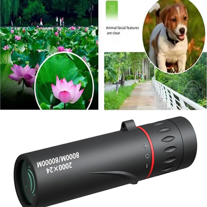 2000x24 HD Monocular Mini Portable Mobile Phone Telescope with Holder Outdoor Camping Hunting Birdwatching Telescope