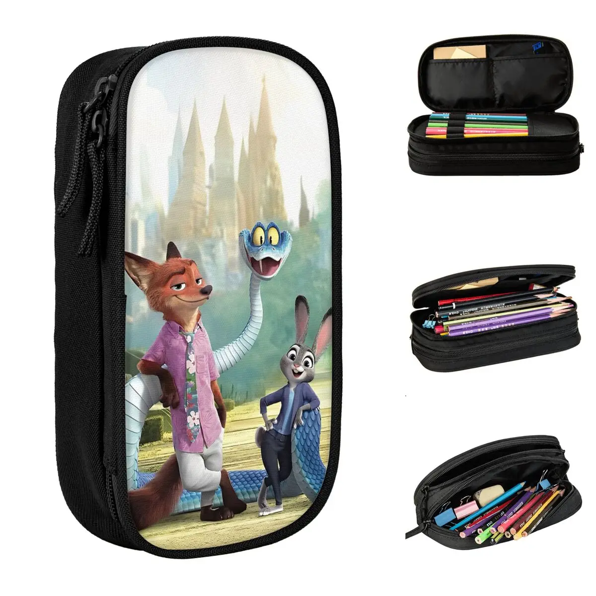 

Пенал Zootopia 2, 2025 год, школьный, на молнии, модный, для детей и студентов, коробка для ручек, школьные принадлежности