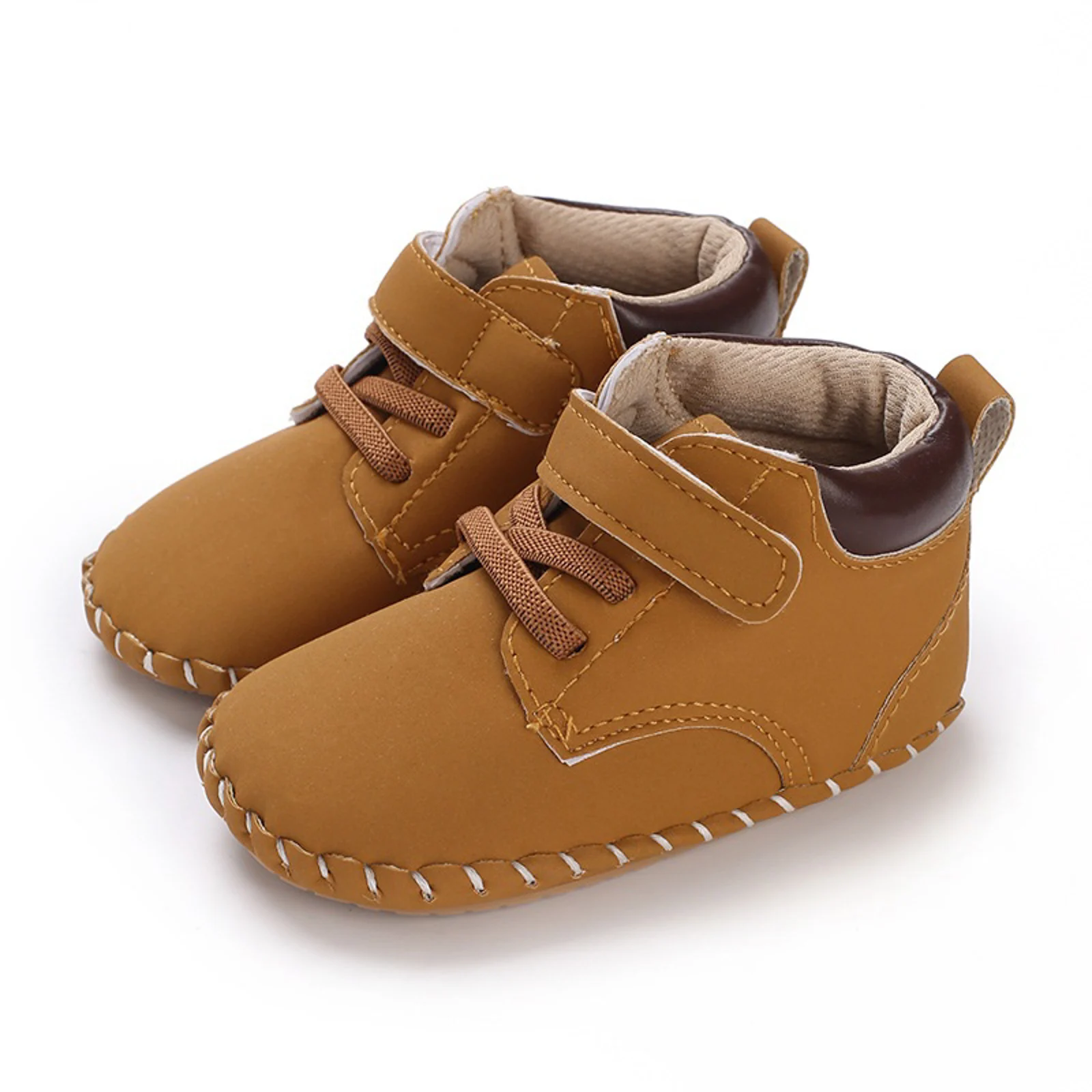 Multicolor Toddler Rubber Sole Anti-slip New Mid top shoes Retro Leather Boy Girl Shoes First Walkers Infant Newborn Moccasins