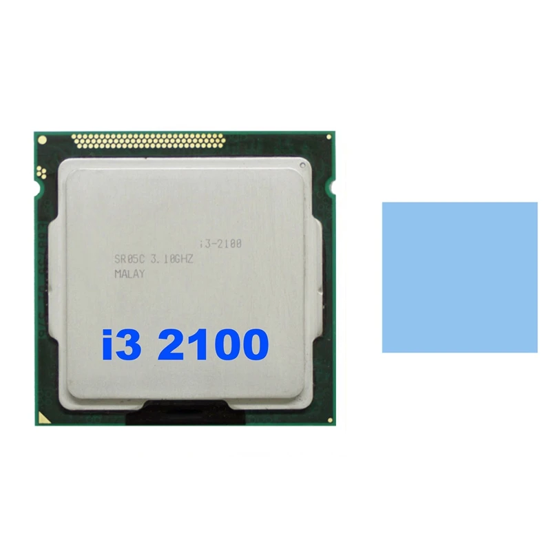 For Core I3 2100 CPU LGA1155 Processor+Thermal Pad 3MB Dual Core Desktop CPU For B75 USB Mining Motherboard