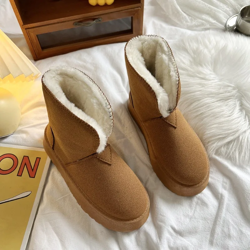 

High Quality Women's Australia Classic Snow Boots Real Leather Natural Fur Boots Warm Plush Slip-on Couples Home Floor Shoes