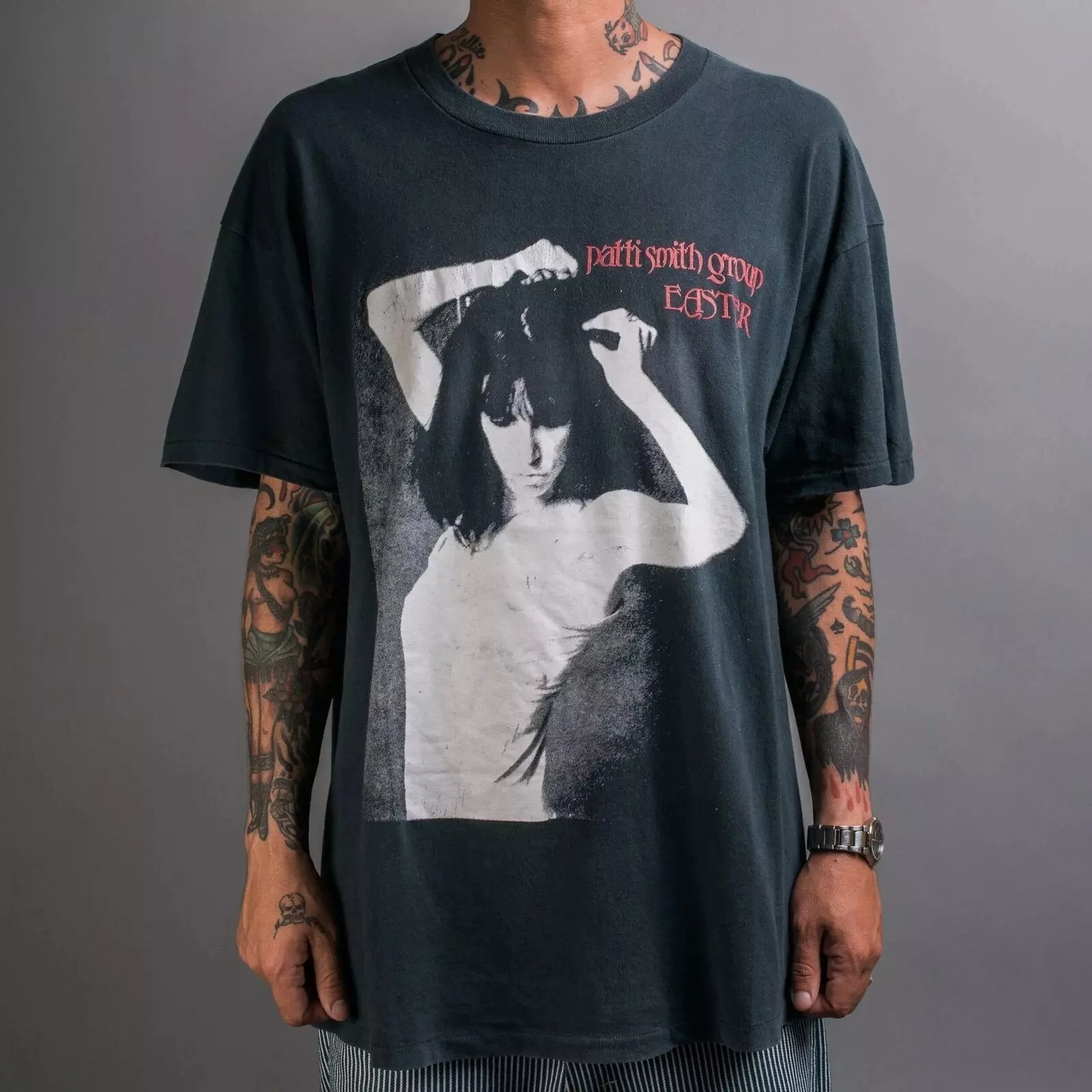 

2025 Short Sleeve VintageVintage 1980s Patti Smith Group T-shirt, Music Shirt for Unisex Men Women European American Y2k Cotton