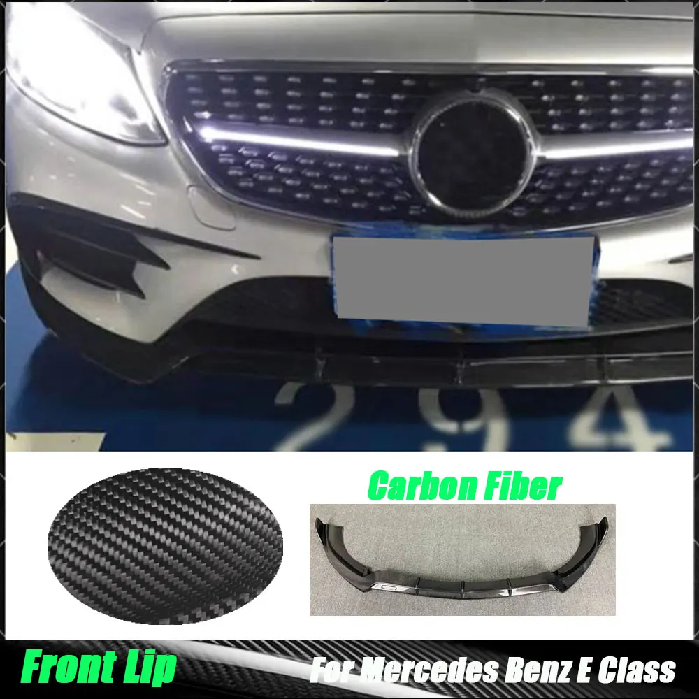 

Спойлер переднего бампера автомобиля из углеродного волокна для Mercedes Benz E Class W213 E200 E300 E63 Sport 2017 2018 + Сплиттеры для стайлинга автомобилей