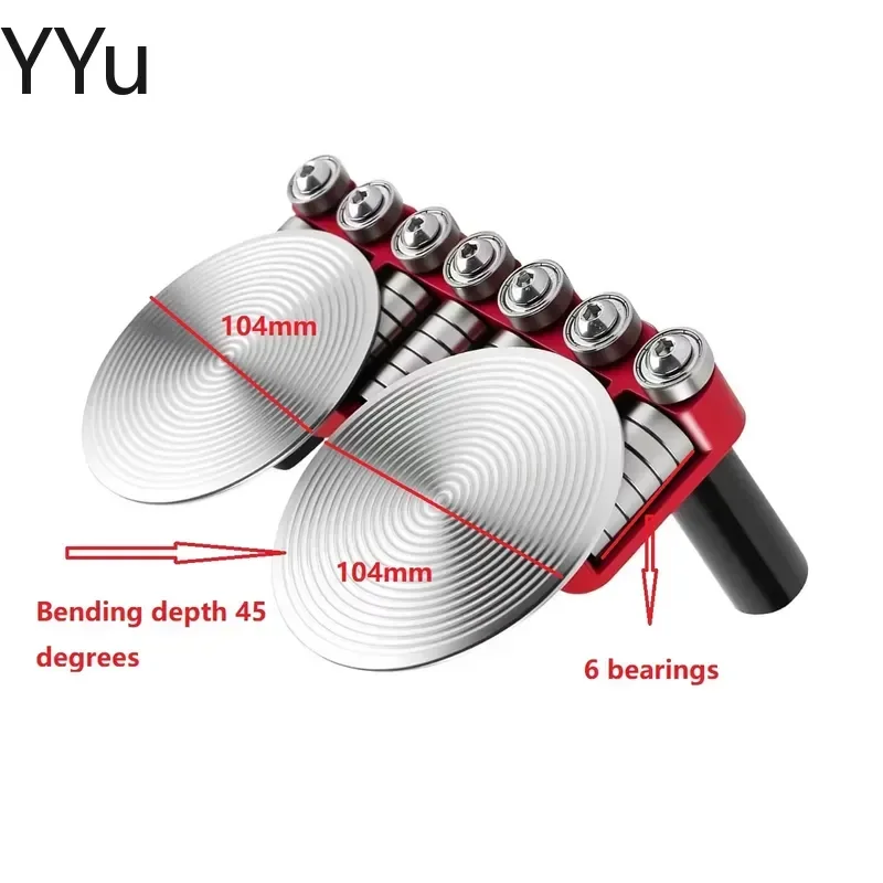 for 104mm Double Disc Metal Bending Machine 6 Bearings Sheet Metal Bender 45 Degree Bend Depth Jewelry Wire Forming Tool