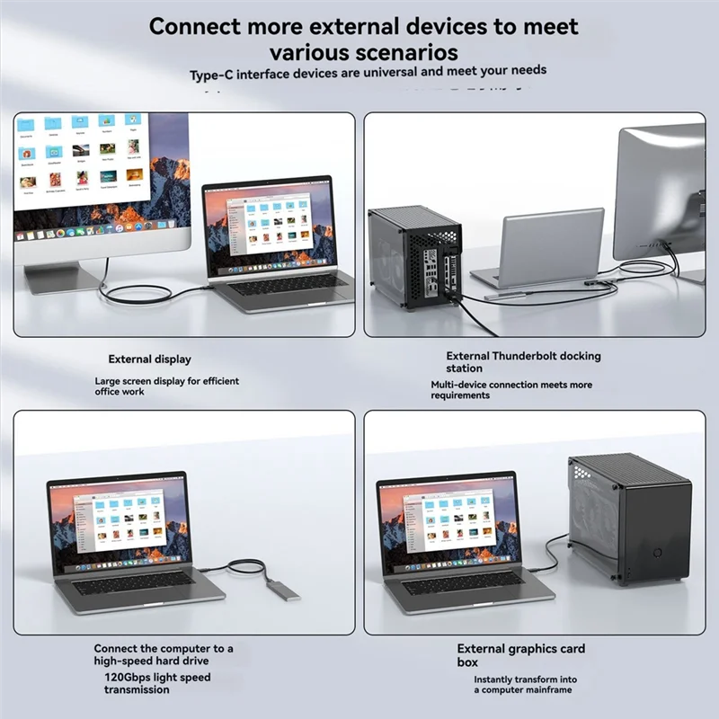 【Exclusive!】240W PD For Thunderbolt 5 Type C Cable Fast Charging & 120Gbps High-Speed Data USB-C Full-Function Cable