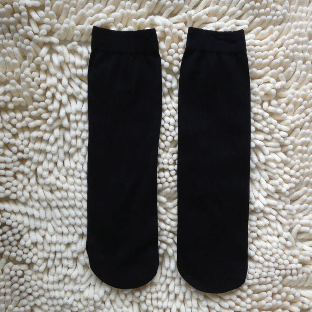 Short Stockings Socks Polyester Cotton See-Through Silky Ultra-thin 10 Pair Breathable Comfortable Dress Socks