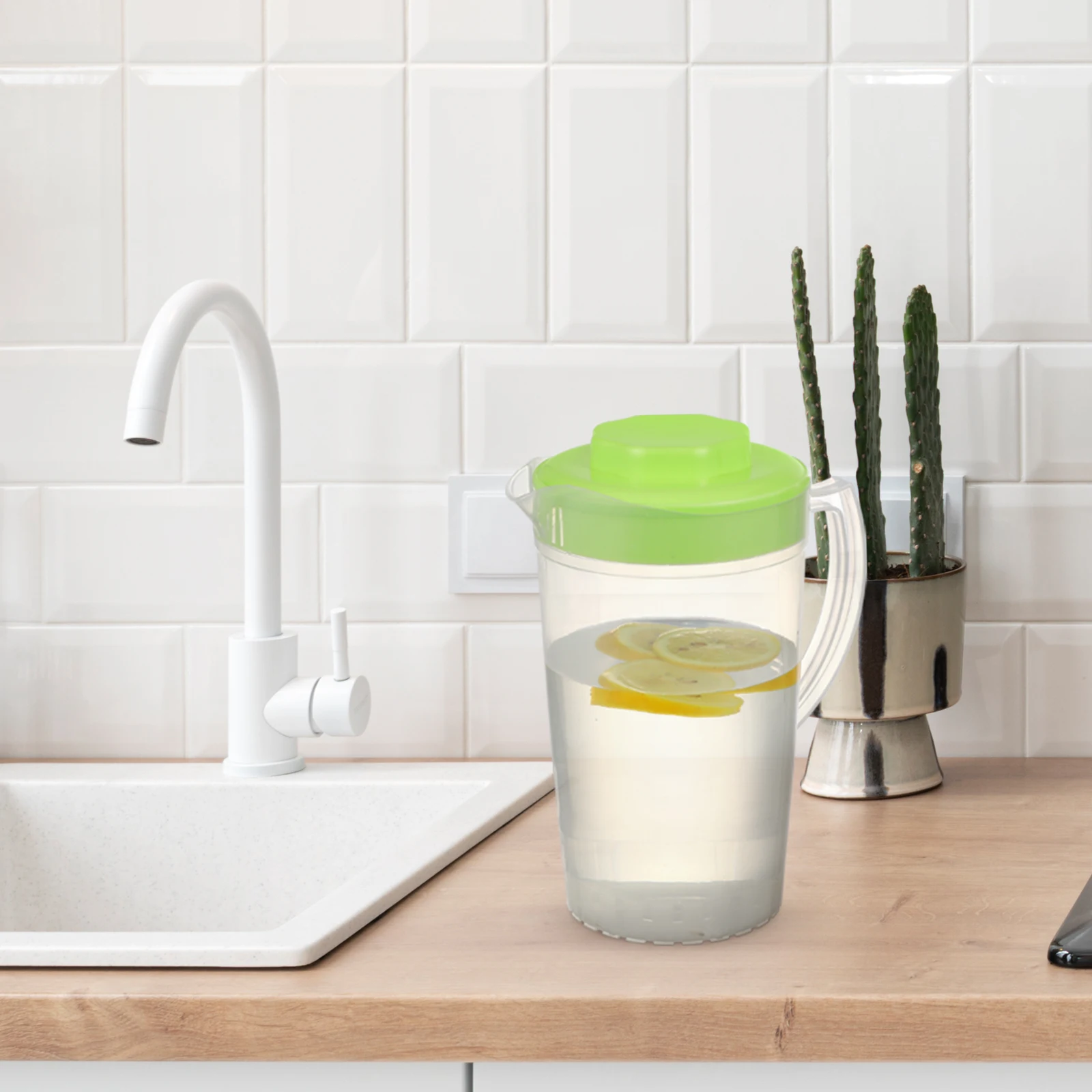 

2 pcs Cold Water Jug Bottle Large Capacity Plastic Kettle for Juices Beverages with Lid Easy Clean Storage