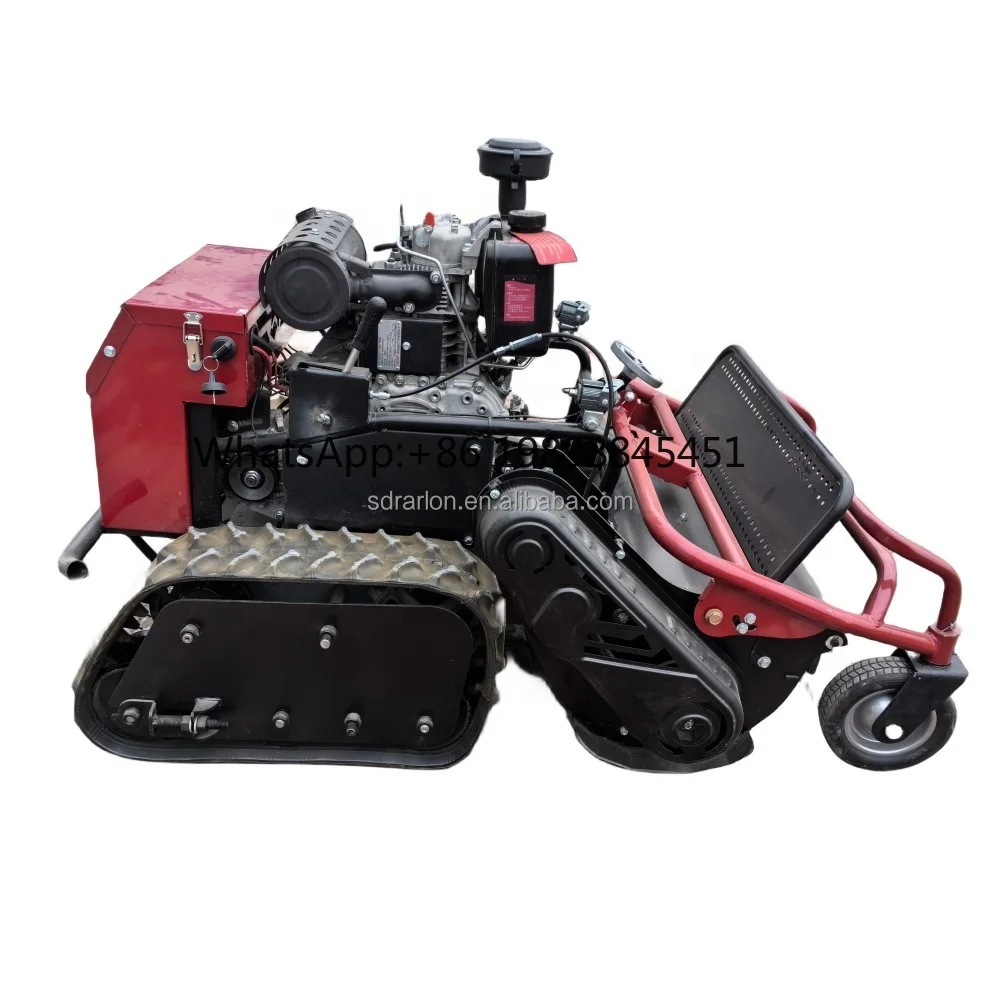 고품질 원격 제어 크롤러 잡초 제거기, 딱딱한 잔디용 보행형 플레일 모어