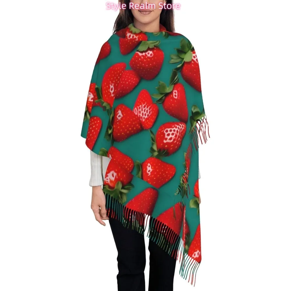 

Many Strawberry Print Women Fashion Winter Scarf Soft Long Style Warm Shawl Scarves Wraps