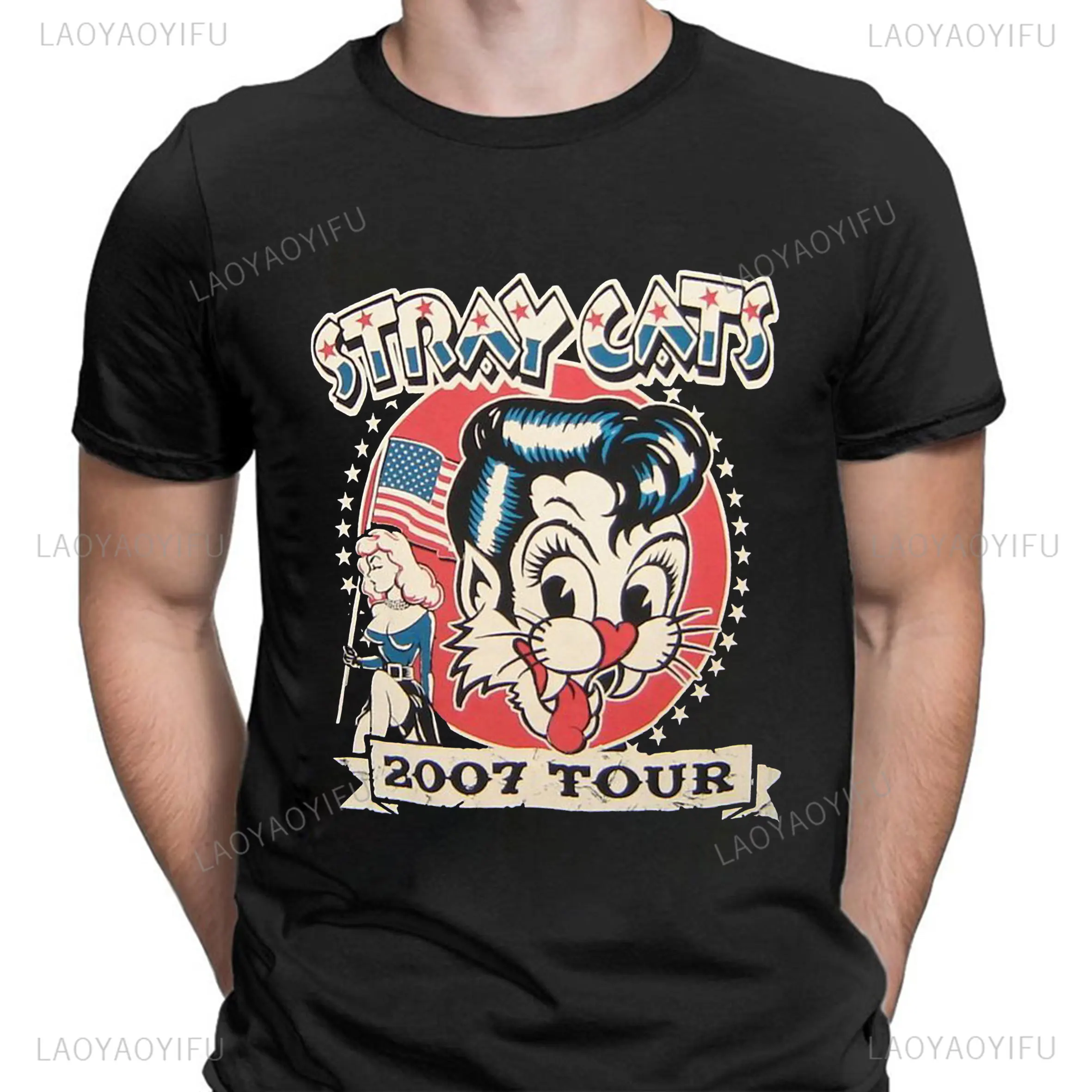 Stray Cats Rock Classic Tshirt American Rockabilly Band Fans Hipster Streetwear Fashion Breathable Boy Girl Men Cotton T Shirts