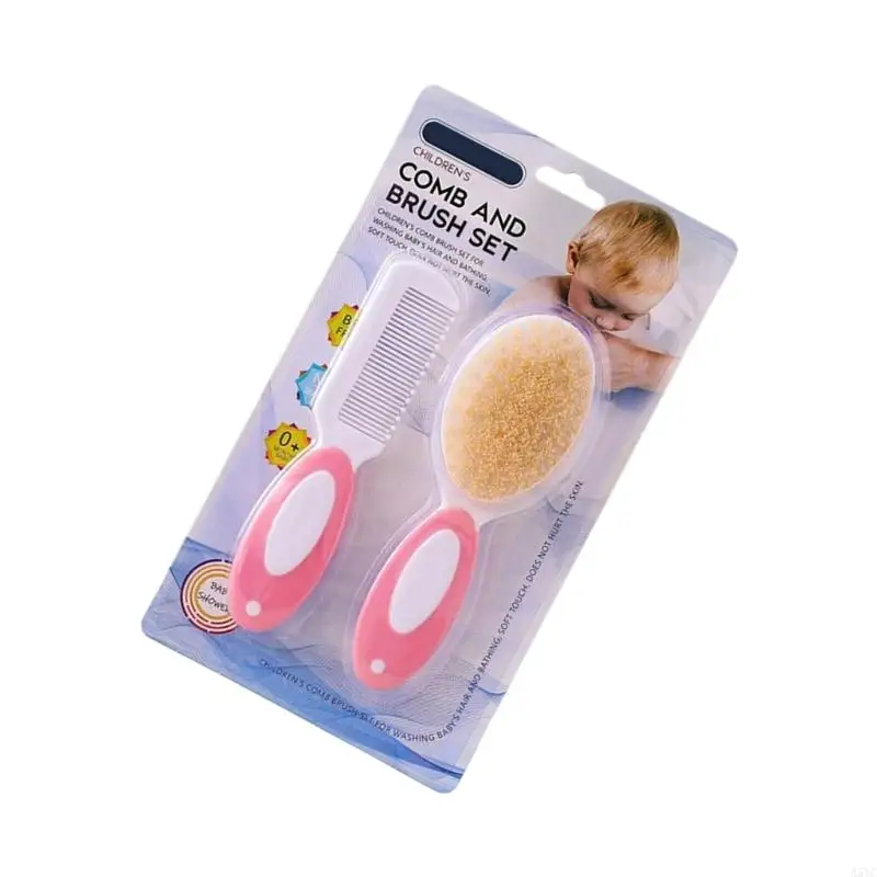 A5YC Baby Hair Bath Brush with Detangling Comb for Infant Care Easy Cleaning Design