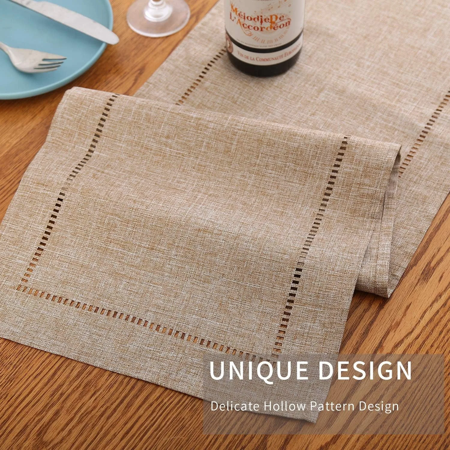 Decorative Linen Table Runner Farmhouse Style Tabletop Collection Table Runners for Everyday Dining Wedding Party Home Decor