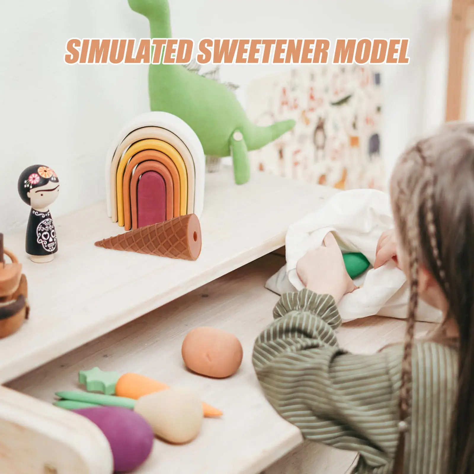 

Прочный реалистичный муляж рожка для мороженого, имитация еды, компактный, портативный, для домашней фотосъемки, витрин десертных кафе