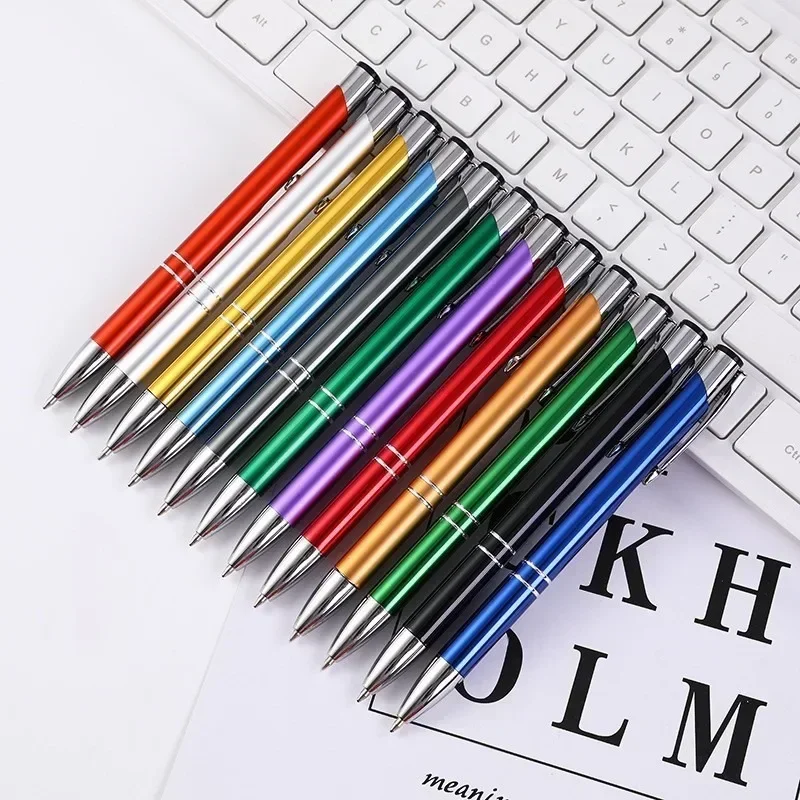 100 Pcs Advertise Metal Ballpoint Pen Blank Pens for DIY Craft Creative Business School Birthday Wedding Small Gift