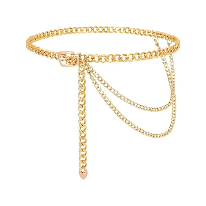 Modischer, minimalistischer und vielseitiger Accessoire-Gürtel, einlagige Kette, Taillengürtel, Retro und vielseitige Taillenkette für Damen – Detail 6