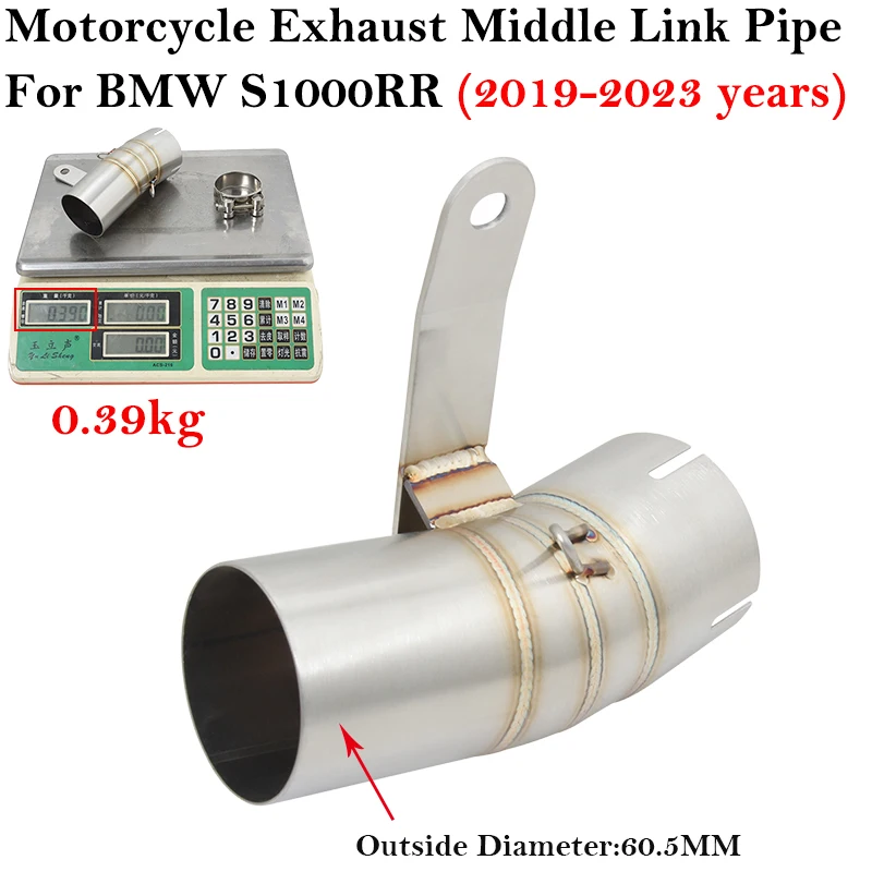 

Slip On For BMW S1000R S1000RR 2019 - 2023 Motorcycle Exhaust Escape System Modify Middle Tube Link Pipe Connection 60mm Muffler