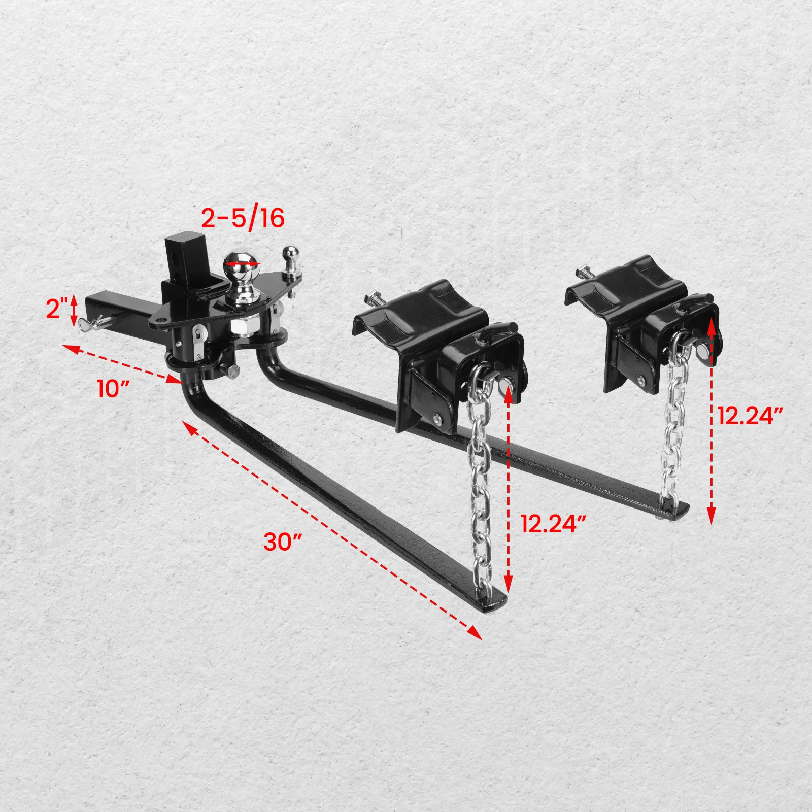 2.5 inch Drop, 6.5 in Adjustable Distribution Hitch Load Leveling  Heavy Duty Weight Distributing Hitch