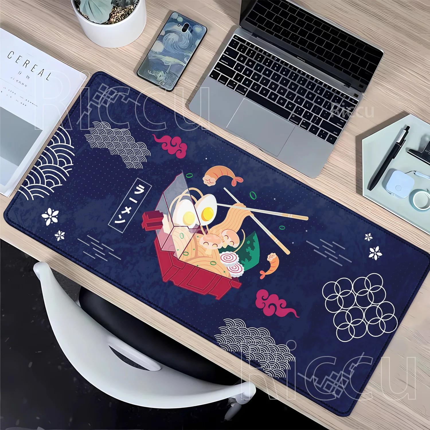 

Mouse Pad Gaming Switch Key Lamian Noodles HD Printing Gamer Keyboard Computer Desk mat office Rubber overlock E-sport Mousepad