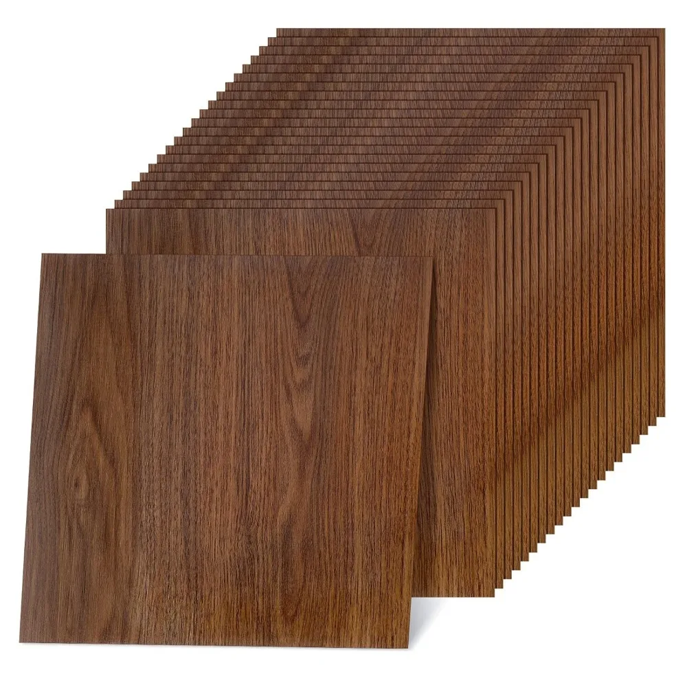 48 Pcs Stick Floor Tile Wood Grain Vinyl Flooring Self Adhesive Waterproof Bathroom Floor for Living Bedroom Kitchen Floor