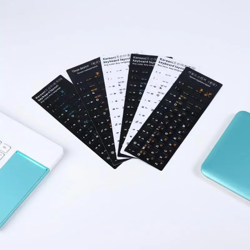 Waterproof PVC Keyboard Sticker Korean Language 5Pcs Set for Laptop PC Soft Touch for Multilingual Typing Experience