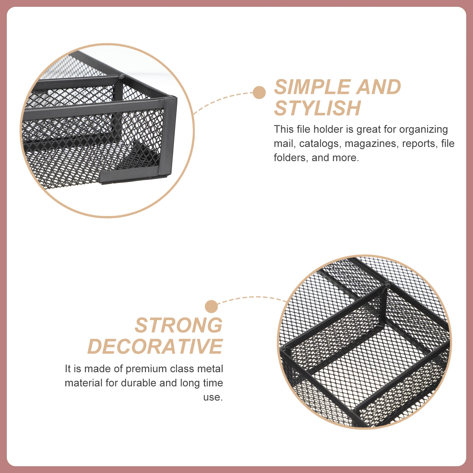 

Premium Metal File Rack Folder Holder For Desk Desktop Organizer Document Household Book Office Wear Resistant