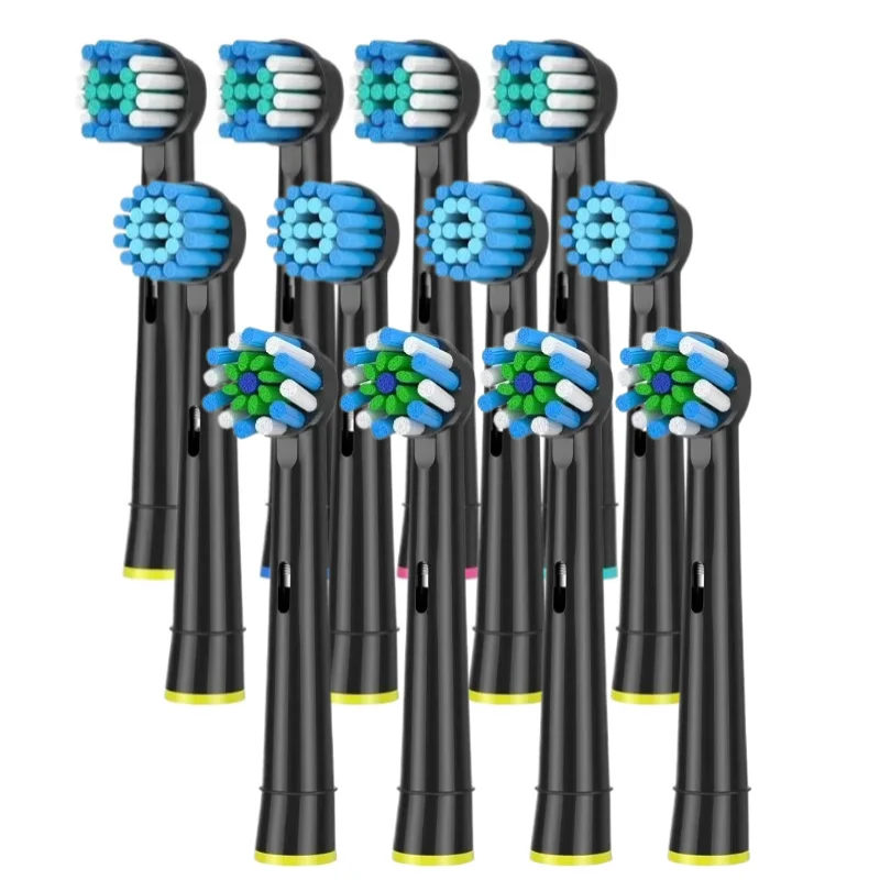 Black Replacement Brush Heads For Oral B Braun Precision Clean Sensitive Cross Clean Brush Refill for Oral B 7000/Pro1000/3000