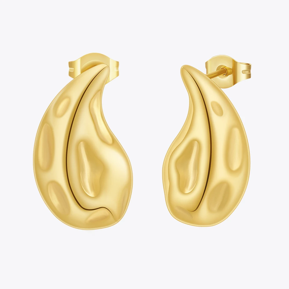 

ENFASHION Irregular Rain Drop Earrings For Women's Aretes De Mujer Stainless steel 18K Gold Plated Jewelry Party Gift E241541