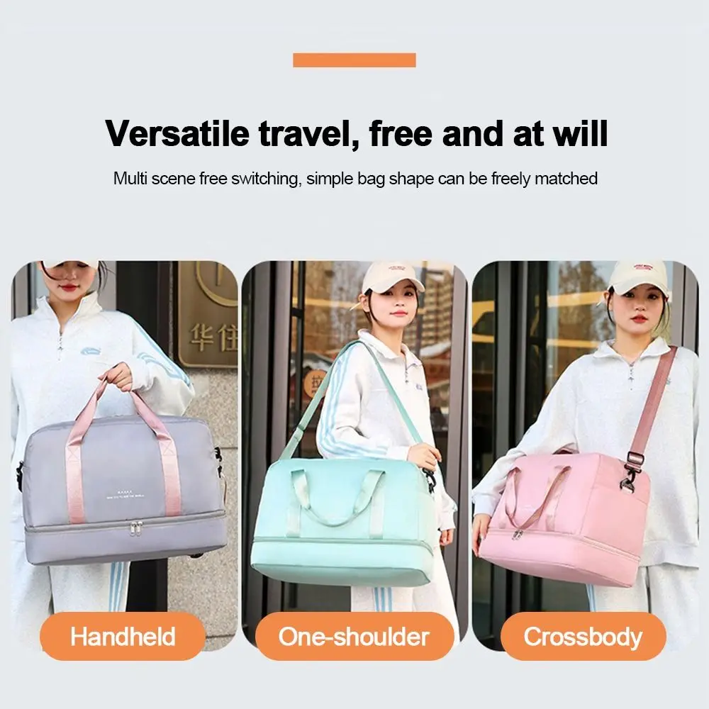 

Спортивная сумка большой вместимости, однотонная, для сухих и влажных вещей, многофункциональная, с регулируемым плечевым ремнем, для спортзала и фитнеса