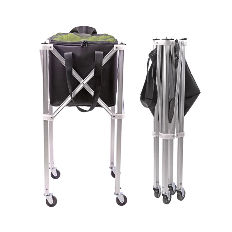 

Tennis cart Foldable portable multifunctional storage basket can hold softball basebal lwith storage bag