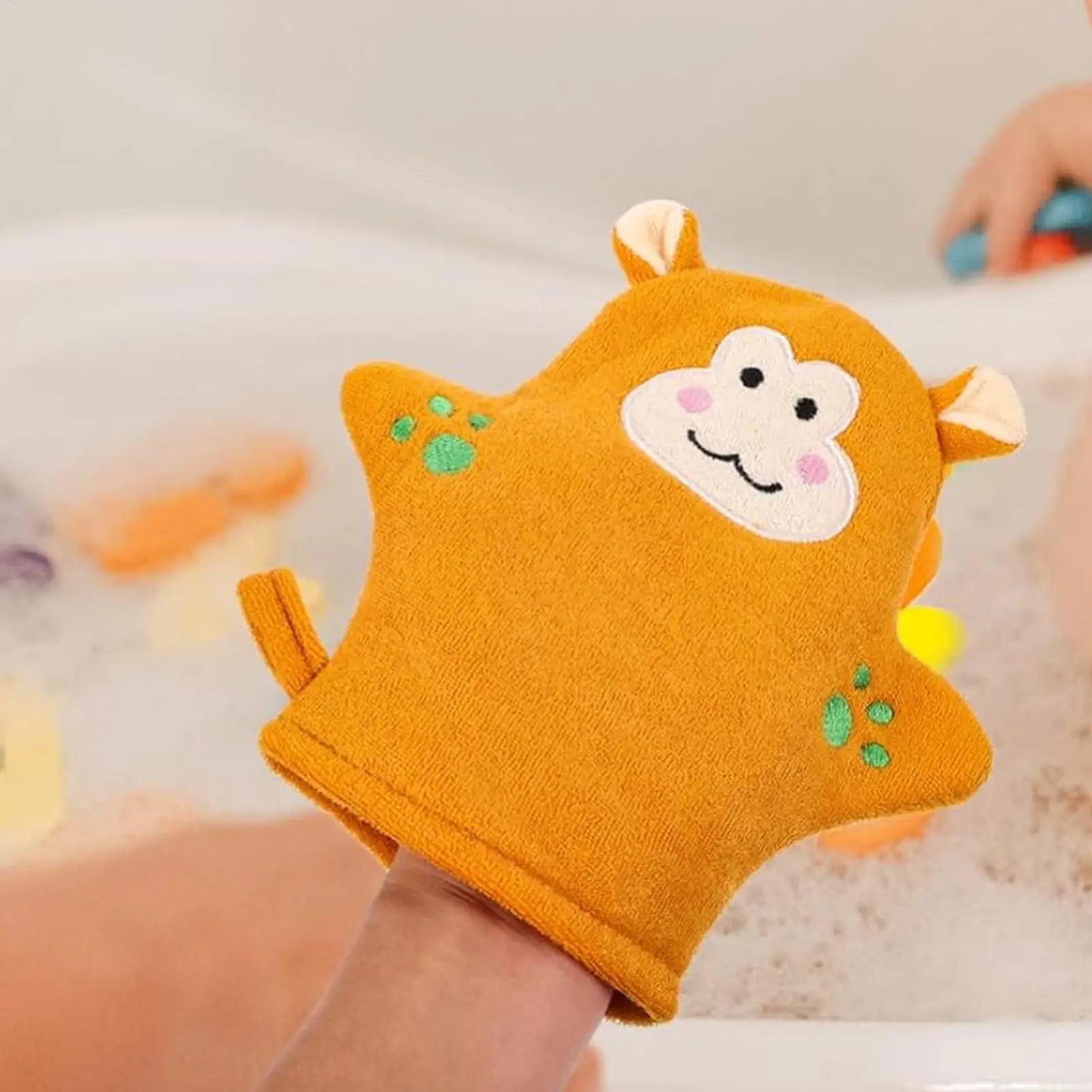 Bathing Gloves 5 Pieces Reusable Ergonomic Non Slip Gentle Tool Baby Bath Mitt Washcloths Gloves For Baby Boy Girl Adult Body