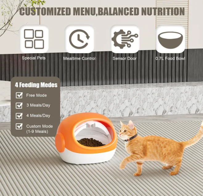 Auto Cat Food Feeder, Microchip Pet Dispenser System, Wet And Dry Food For, Small Dogs With Sensing Technology
