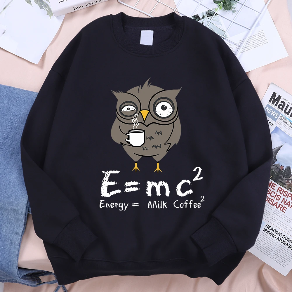 Energy Milk Coffee Fun Formula Hoodies Man New Loose Sweatshirts Vintage High Quality Hoody Simplicity Fleece Women Sportswears