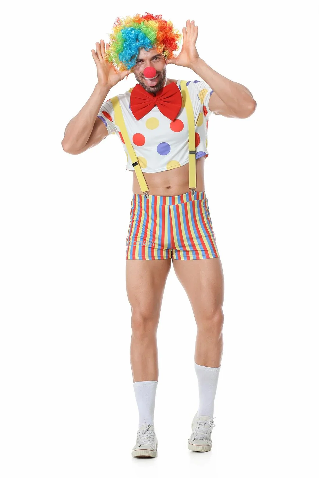 

CosplayMale Clown Polka Dot Costume Funny Circus Clown Cosplay Costumes Carnival Halloween Party Joke Holiday Stage Performance