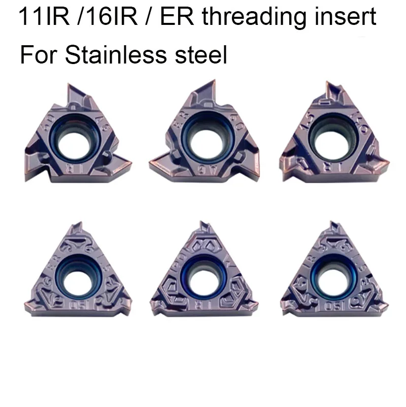 

16ER 16ER AG55 AG60 1.0/1.25/1.5/2/2.5/3ISO 11W/14W/19W Thread Turn Tool Carbide Insert CNC Turning Insert For Stainless steel