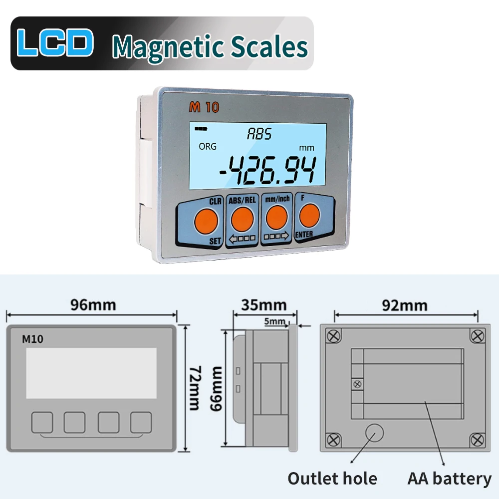 M10 LCD Magnetgitterskala Holzbearbeitung Integriertes eingebettetes Messsystem Magnetband mit Fleckbandprofil