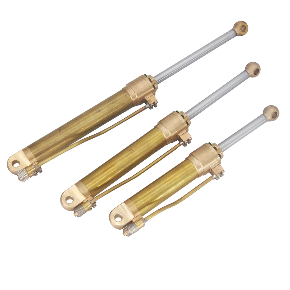 OD 18mm Hydraulic Brass Oil Cylinder With Flange Joint Copper Pipe 50/70/85/95/110/120/130/140MM Stroke For 1/12 RC Excavator