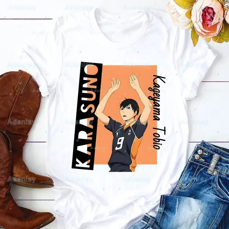 Haikyuu Kageyama Tobio Donna Harajuku Top Estate Top Graphic Tees Donna Kawaii T-shirt Vestiti Ragazza T Shirt, Trasporto di Goccia